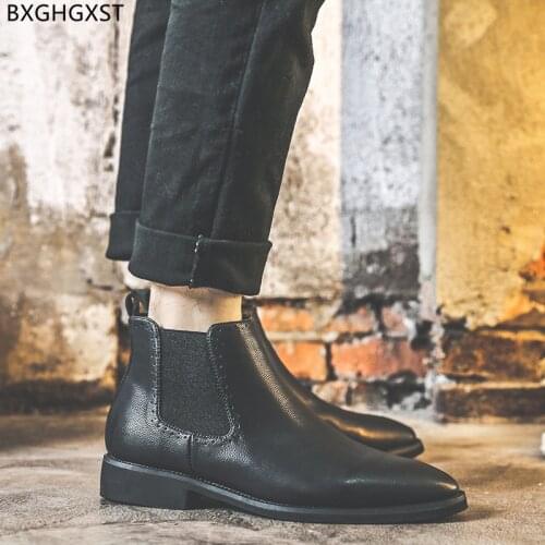 Chelsea Boots for Men Male Black Motorcycle Shoes Man Luxury Designer Boots for Man 2021 Ankle Boots Men Shoes Leather Chaussure