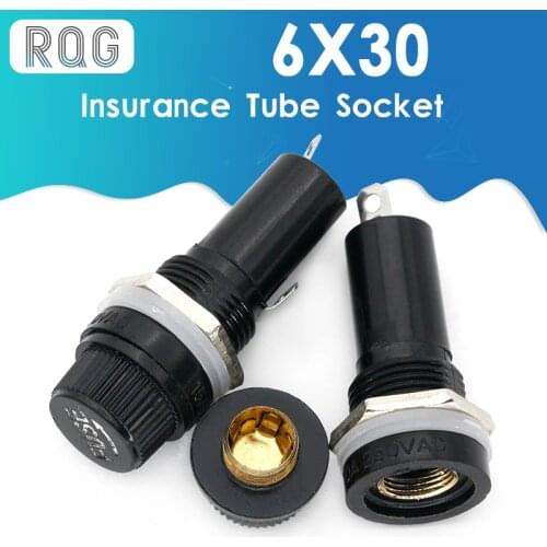 5pcs/lot 6X30 fuseholders 6X30 insurance tube socket fuse holder for 6*30 insurance Panel Mount Fuse Holder 6x30mm