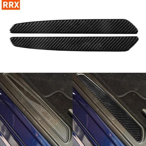 For Alfa Romeo Giulia Stelvio 2017-2019 Carbon Fiber Car Door Sill Sticker Door Sills Anti Scratch Scuff Pedal cover Trim Auto
