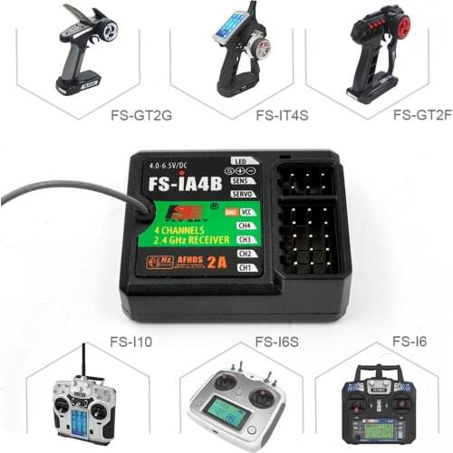 FS-iA4B RC Car Boat Receiver 2.4GHz 4CH 4.0-6.5V DC for FS-I10 FS-I6 FS-GT2F FS-GT2G FS-IT4S FS-I6S System Remote Controller