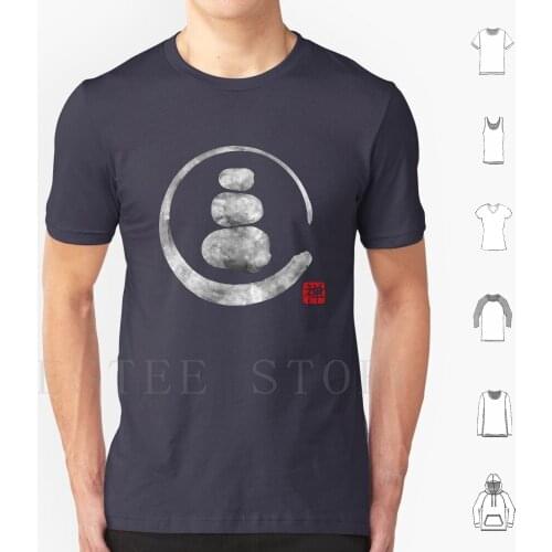 Zen Enso Circle And Zen Stones T Shirt Print Cotton Enso Enso Circle Enso Stones Zen Cairns Kanji Zen Symbol Zen Japanese