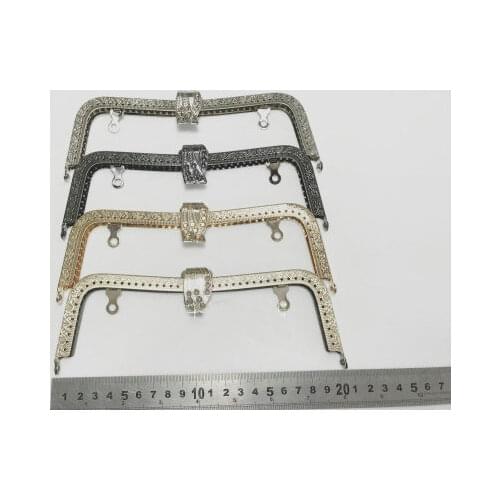 KJ13 20cm Bronze silver gold black embossing leaves hasp lock M shape purse frame diy Kiss lock bag accessories 10pcs/lot