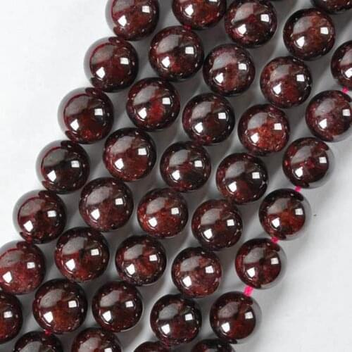 10MM Natural Garnet Round Loose Beads 15.5 Inch Jewelry For Woman Gift Making A074