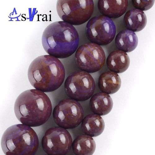 6/8/10mm Natural Lepidolite Stone Purple Jades Round Shape Beads For Jewelry Making Spacer Loose Beads Diy Bracelets Necklace15"