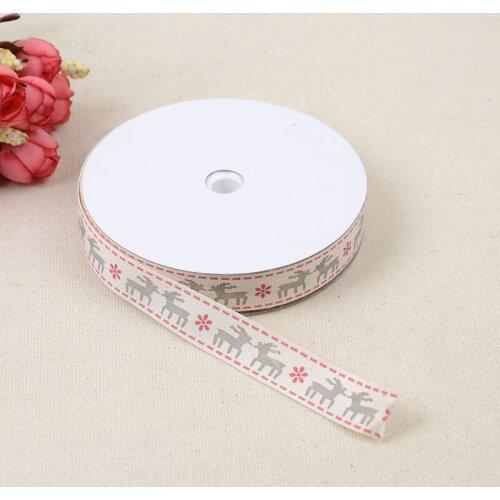 20yards Width Elk Printing Polyester Webbing DIY Zig Zag Garland Ribbon Gift Decorative Band DIY Clothing Embossed Accessories