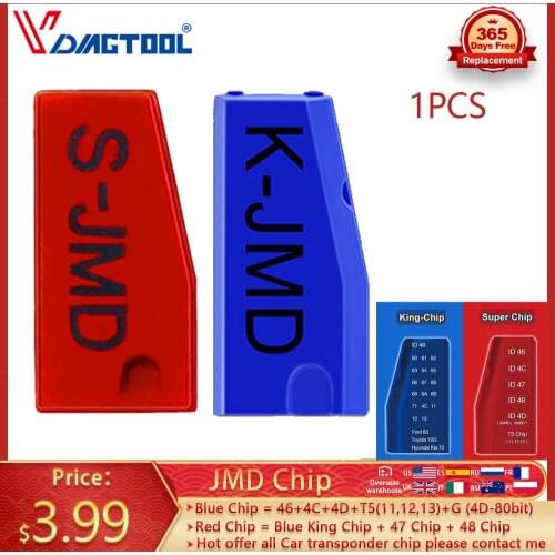 Vdiagtool 4D Id40 Id44 Id46 Id63 40Bits/80Bits Id48 Id60 Glass Id70 Id8E T5 4C G Chip Auto Transponder Remote Car Key Blank Chip