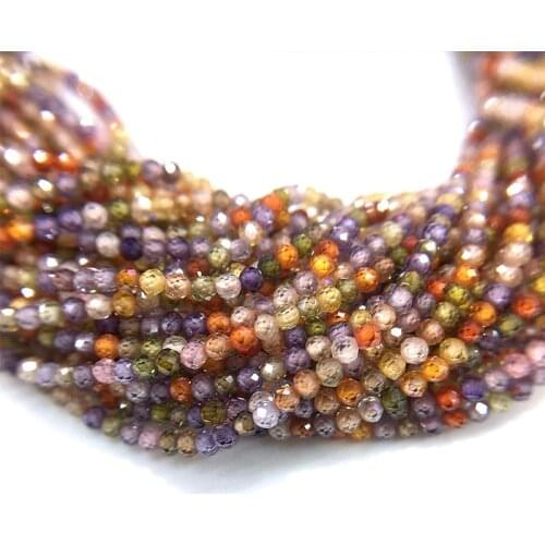 Micro Faceted Beads Natural Stone Beads Facted Zricon 2mm Loose Spacer Gem Beads Stone for Jewelry Making Necklace DIY Bracelet