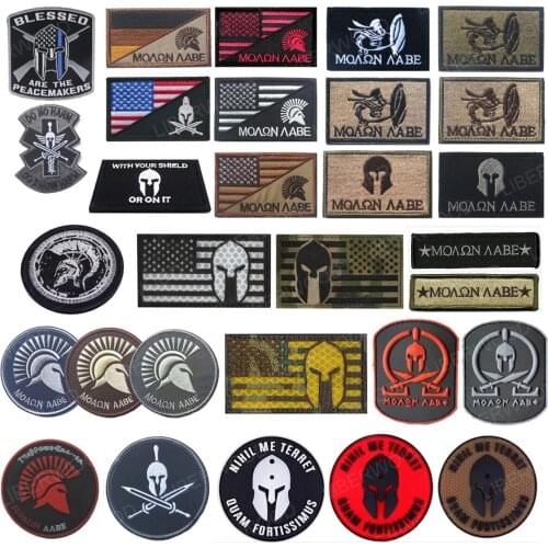 Molon Labe Sparta Warriors Patch The Battle Of Thermopylae Spartan With Swords Tactical Army Emblem Badge
