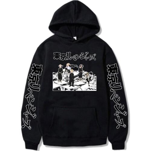 2021 New Hot Anime Tokyo Revengers Hoodies Streetwear Casual Cool Tops Loose Long Sleeves Oversized Sweatshirts Women/Men Unisex