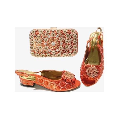 Doershow Italian Shoes And Bag Sets For Evening Party With Stones Italian Leather Handbags Match Bags! HGT1-14