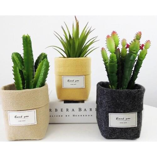 Desktop Storage Basket Plant Grow Bag Home Decorations Desktop Flower Basket Fleshy Felt Pot Thicken Garden Pot Garden Supplies