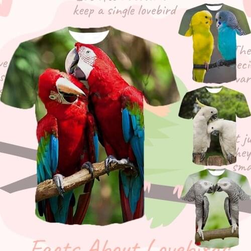 Newest Style Fashion Womens/Mens Pet Parrot Animal 3D Print Casual T-Shirt Couple Shirt