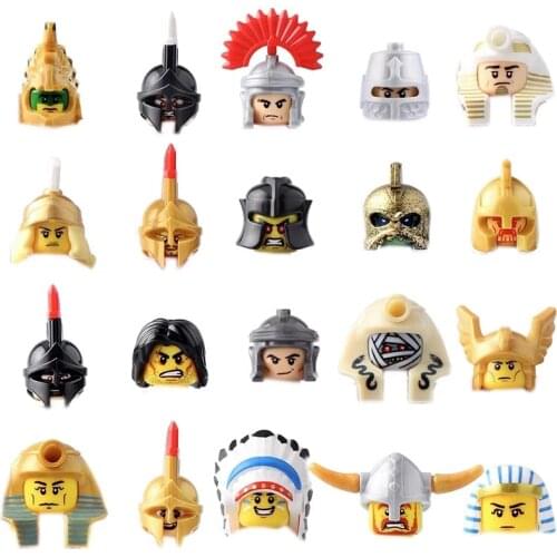 Single Movie Series Action Figure Building Blocks knight Mummy Warrior Figures Heads Educational Toys for Children Gifts