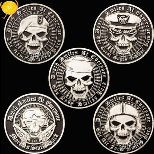 US Department of State Coast Guard Marine Corps The Navy Air Force Commemorative Coin Warrior Skull Head Honor Coins Collection