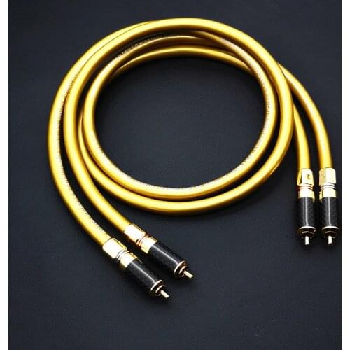 Hifi cable pair Hifi audio Cardas Hexlink Golden 5-C With carbon fiber RCA plug connector cable audio cable
