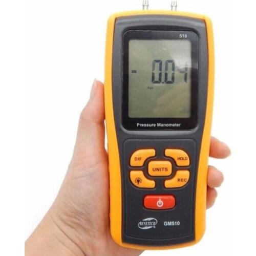 Benetech GM510 Handheld Digital Manometer Differential Air Pressure Meter +/- 10kPa Electronic Pressure Gauge Tester Detector