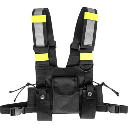 Radio Walkie Talkie Chest Harness Bags Pack Backpack Holster Black