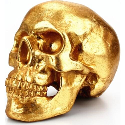 Resin Craft Statues For Decoration Gloden Skull Creative Skull Statue Sculpture Home Decoration Accessories Decoration Piggy Box