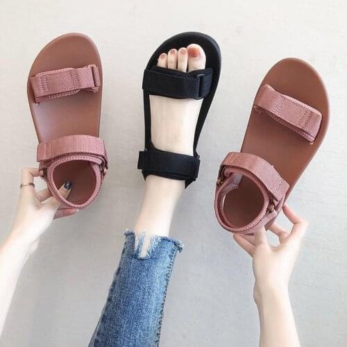 2021 Summer Woman Gladiator Sandals Flat Open Toe Sandal Women Sandals Flat Casual Outdoor Beach Ladies Females Sandalias Mujer