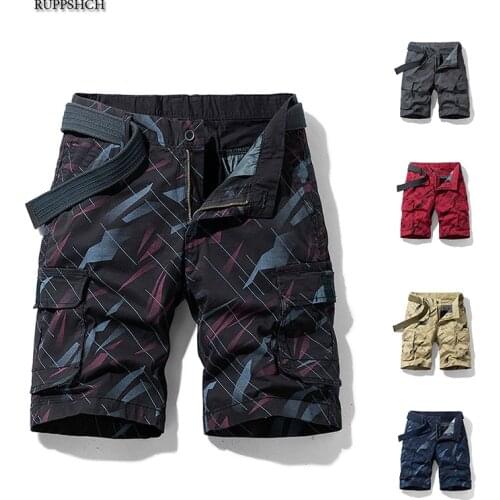 Summer New Cargo Shorts Pure Cotton Men Casual Camouflage Outdoor Military Shorts Loose Work Army Tactical Shorts Men