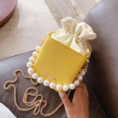 Box Shape PU Leather Crossbody Bags For Women 2020 Drawstring Sweet Shoulder Handbags Female Travel Summer Cross Body Bag