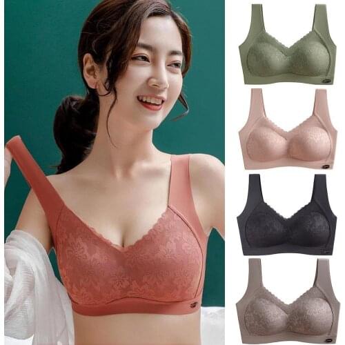High Quality Color Latex Seamless Bras Push Up Bralette With Removable Pad Vest Top Lace Bra Women No Steel Ring Underwear