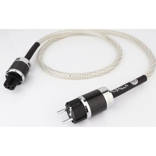 High Performance HiFi Vahalla Power Cord Amplifier CD Player Power Cord with Black Carbon Fibre Hifi Power Cable Audiophile