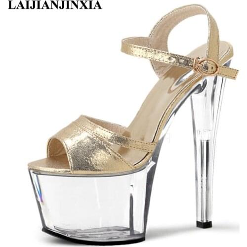 LAIJIANJINXIA New Pole Dance Shoes 17cm Shoes High Heels Platform Dancing Shoes Sandals Dance Shoes
