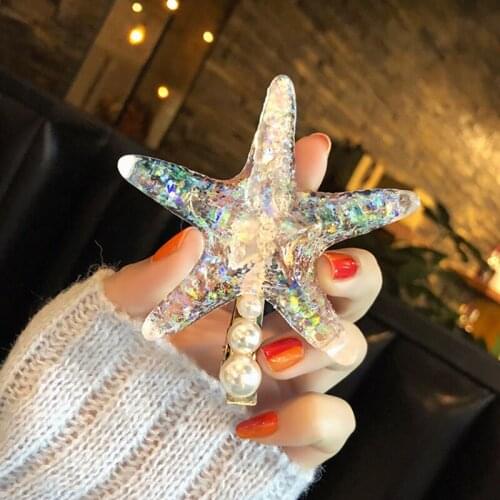 Summer Beach Elegant Starfish Star Hair Clips For Lady Women Hairpins Holiday Party Barrettes Hair Accessories