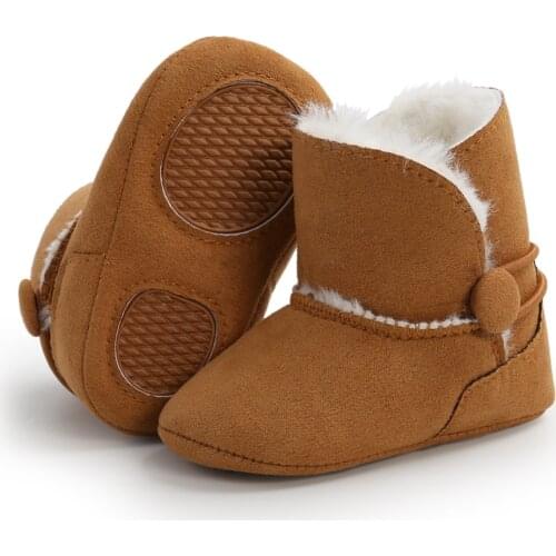 Winter Newborn Toddler Warm Boots Winter First Walkers Baby Girls Boys Shoes Soft Sole Fur Snow Booties for 0-18M