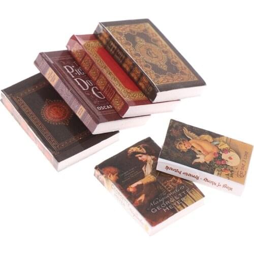 1Set Vintage Miniature Book Model Notebook Doll House Furniture 1/12 Dollhouse Decor