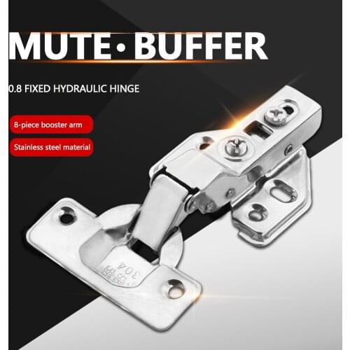 10/20Pcs Hinge Stainless Steel Hydraulic Cabinet Door Hinges Damper Buffer Soft Close Kitchen Cupboard Full Overlay Door Hinge