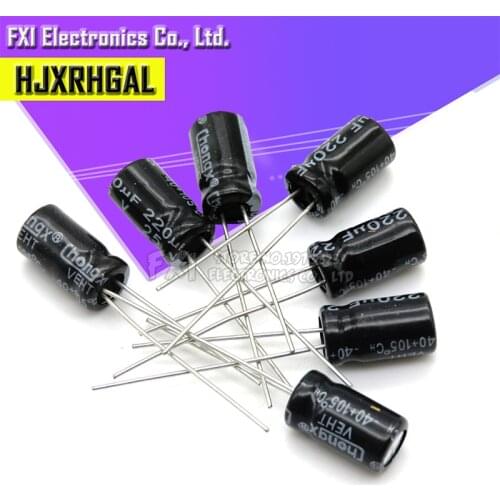 10PCS 25v220uf 6.3*12 25v 220uf 6.3x12 Electrolytic capa Electrolytic capacitor
