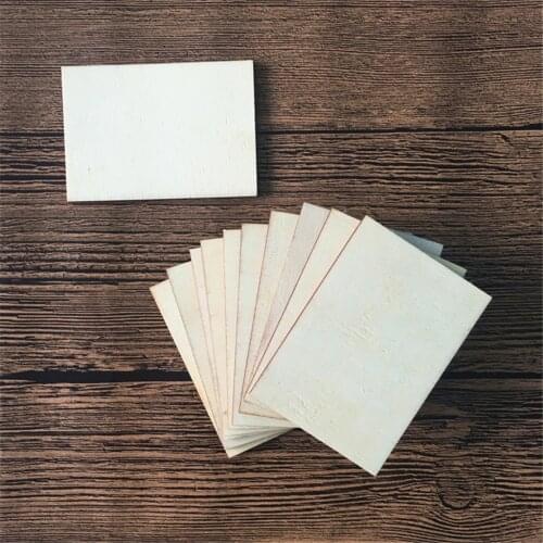 10x Wood Sheets Rectangle Wooden Pieces for DIY Building Crafts Material