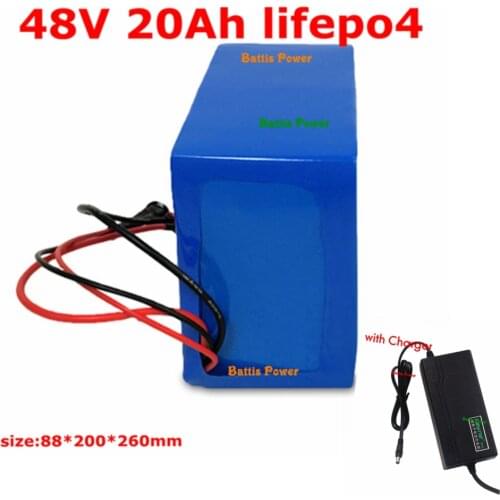 48V 20ah lifepo4 battery 32650 lifepo4 cells With 50A BMS for 2000w scooter electric vehicles citycoco Tricycle + 3A charger
