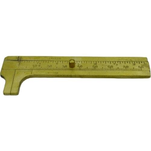 80MM Brass Caliper Copper Sliding Gauge Vernier 3.25inch Pocket Ruler Double Scale