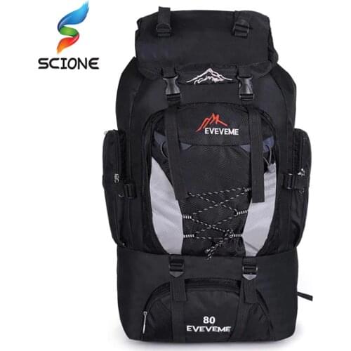 A++Big 80L Waterproof Nylon Climbing Bag Camping Outdoor Sport Bags Mountaineering Rucksacks Hunting Hiking Travel Backpack