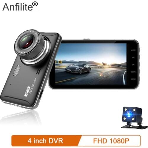Anfilite 4.0" Car Dvr Camera Full HD 1080P Dash Cam Auto Registrator Dual Lens Night Vision With Rear View Camera Video Recorder