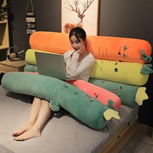 Large Pillow Fruit Plush Toy Long Food Pillow Stuffed Cactus Strawberry Carrot Pineapple Plush Toys Funny Gift Sofa Seat Cushion