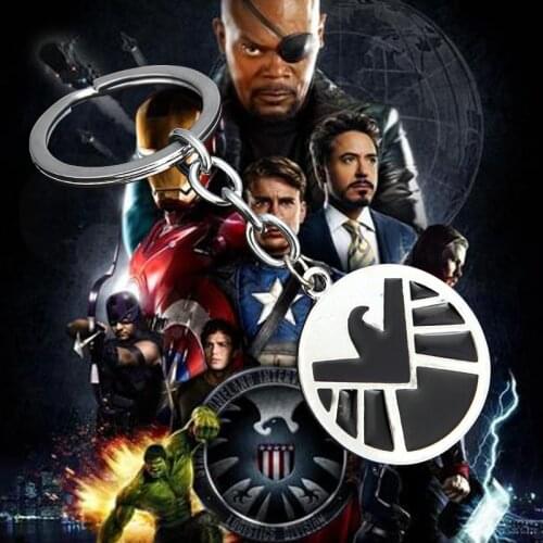 Euro-American Movie Agents of S.H.I.E.L.D Logo Keychain Alloy Key Chains With Enamel Wholesale 12pcs/lot Size 3cm