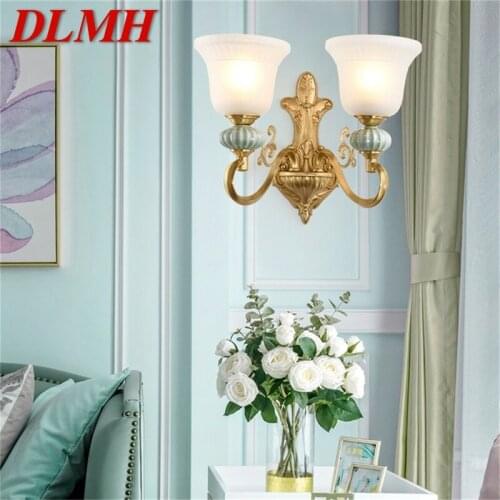 DLMH LED Brass Wall Sconces Lamp Modern Luxury Design Ceramic Light Indoor For Home Bedroom Corridor Hotel