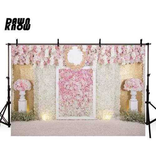 DAWNKNOW Flower Wall Photography Background Valentine’s Day Photographic Backdrops Couples Wedding Celebrations Photocall GY348