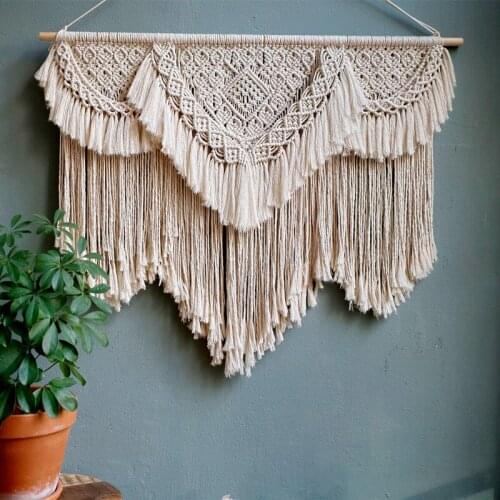 Cotton Hand-woven tapestry boho decoration for living room bedroom 95cmx105cm