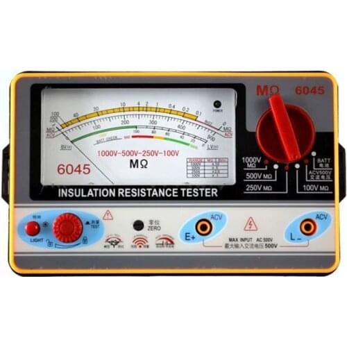 TY6045 (100V-250V-500V-1000V) insulation resistance meter,analog INSULATION TESTER, 0.5-2000M