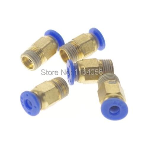 LOT10 One Touch Push In Brass Tube Straight Union Connector Male BSPT 1/4"to 8mm
