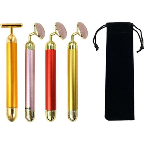 Slimming Face Jade Massage Roller Anti-aging Vibration Stick Beauty Tool Facial Beauty Roller Vibration Massager Stick Lift Skin