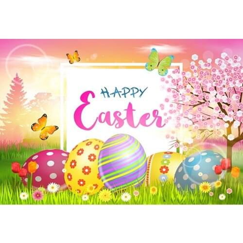Cartoon Easter celebration backgrounds photography vinyl newborn photo backdrops for photo Studio accessories fotografia LV-1698