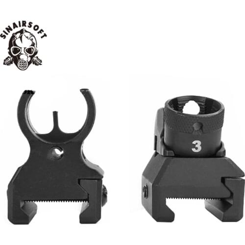 416 Style Picatinny Iron Sights Set Front and Rear Hk Diopter Paintball Shooting Hunting Airsoft Military Accessoeirs