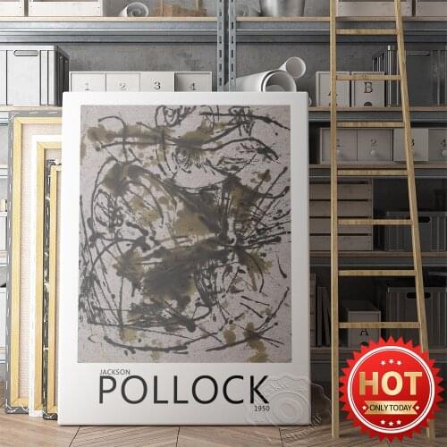 Jackson Pollock Exhibition Museum Poster, Jackson Abstract Art Wall Picture, Pollock Vintage Art Wall Stickers, Home Room Decor