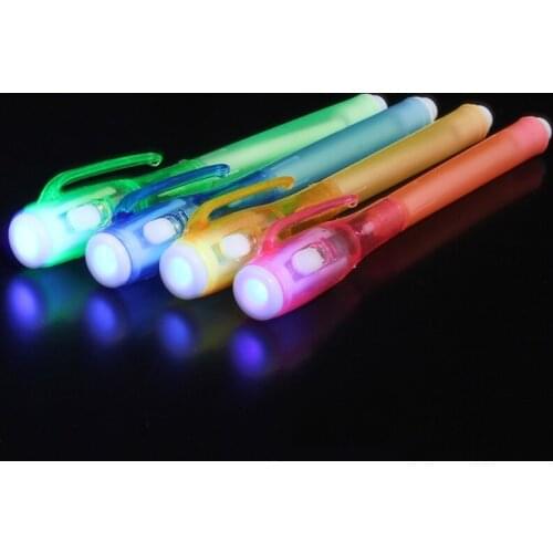 Invisible Ink Pen Built in UV Light Magic Marker Spy Secret Message Tool Set New